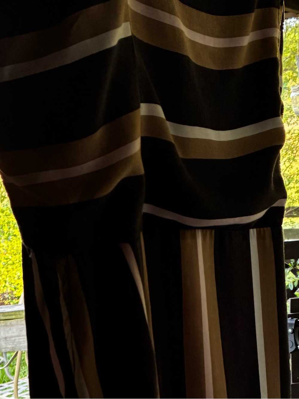 Striped dress in Brown, Black & Cream sundress with little